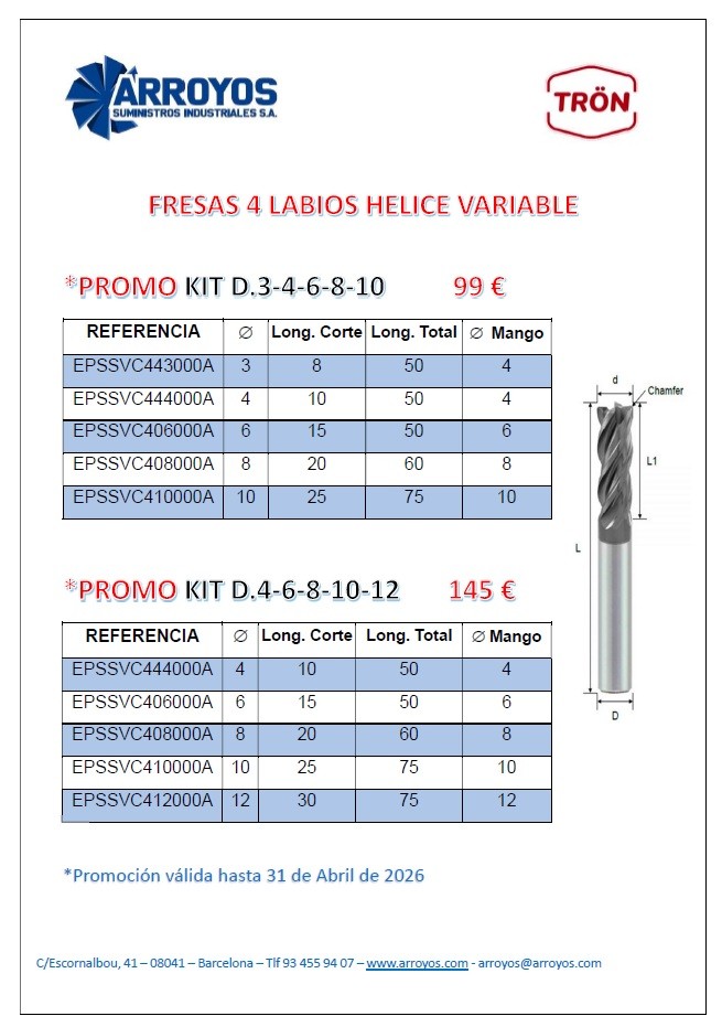 FRESA HELICE VARIABLE - hasta 30/04/26